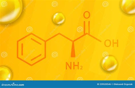 Phenylalanine Chemical Formula. Phenylalanine 3D Realistic Chemical Molecular Structure Stock ...