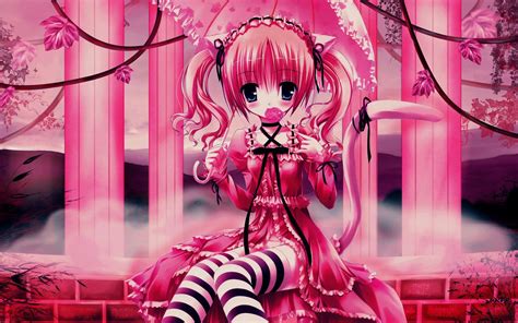 Black And Pink Cute Anime Wallpaper - magicheft