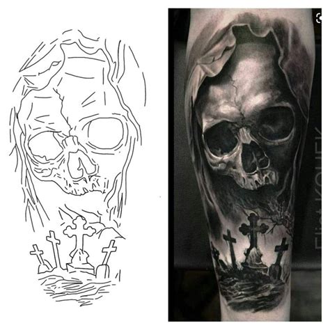 Grim reaper cemetery tattoo stencil in 2022 | Tattoo stencil outline, Tattoo design drawings ...