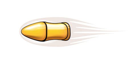 Cartoon golden bullet gun clip art Royalty Free Vector Image