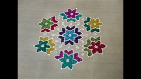 RANGOLI DESIGNS EASY WITH 15 DOTS/Rangoli kolam new design/Latest rangoli with dots/Simple ...