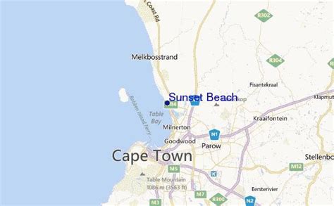 Sunset beach Cape Town map - Map of sunset beach Cape Town (Western Cape - South Africa)