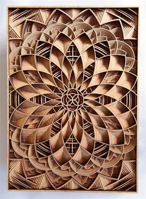 Geometric Laser-Cut Wood Relief Sculptures by Gabriel Schama | Colossal