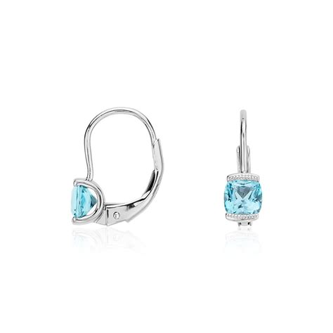 Mini Blue Topaz Drop Earrings in Sterling Silver | Blue Nile