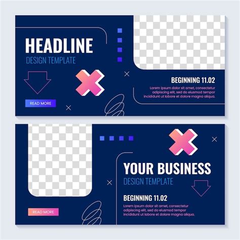 Free Vector | Gradient banner set template