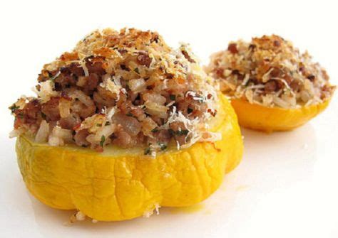 Italian Sausage Stuffed Pattypan Squash | Summer squash salad, Recipes ...