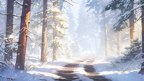 Sunny Winter Forest Desktop Wallpaper - Winter Wallpaper for 4K