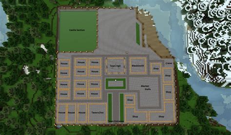 Minecraft Medieval Town Layout