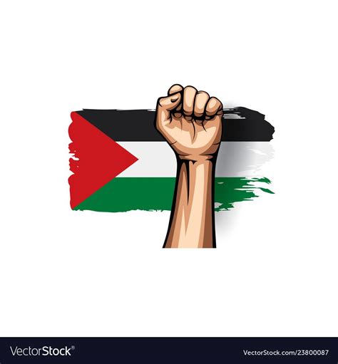 Palestine flag and hand on white background Vector Image , #spon, #hand, #flag, #Palestine, # ...