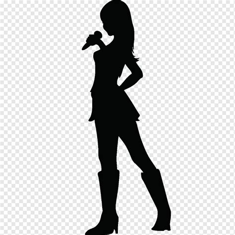 Silhouette Singersongwriter Singing Female Clip Art