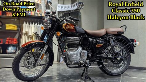 2021 Royal Enfield Classic 350 Halcyon Black Color Detailed Review | On Road Price | EMI Scheme ...