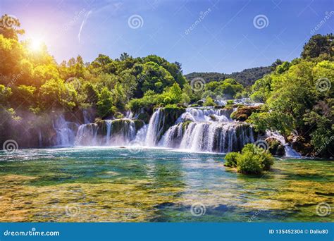 Skradinski Buk Waterfall In The Krka National Park Stock Photo ...