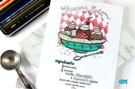 Banana Split Coloring Page Printable | Thousand of the Best printable ...