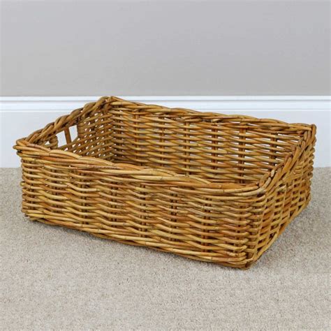 Rectangular Honey Rattan Wicker Storage Baskets