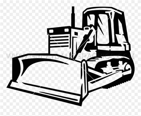 Download hd Bulldozer Black And White Line Art Clip Art - Bulldozer Black And White Clipart ...