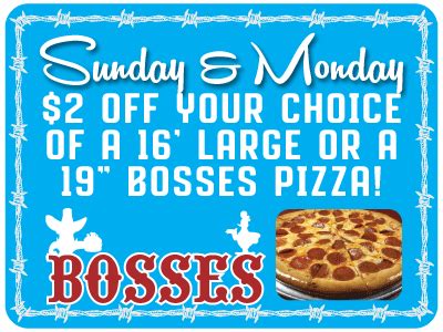 Specials – Bosses Pizza