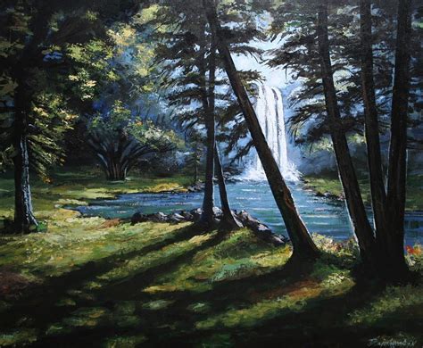 Acrylic landscapes art Painting by Rajeshwari - Pixels