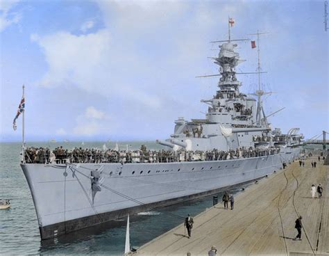 Brilliantly coloured photo of HMS Hood | Royal navy ships, Hms hood, Battleship