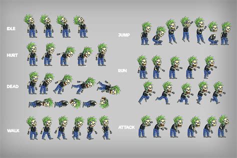 2D Game Zombie Character Free Sprite 4 - CraftPix.net