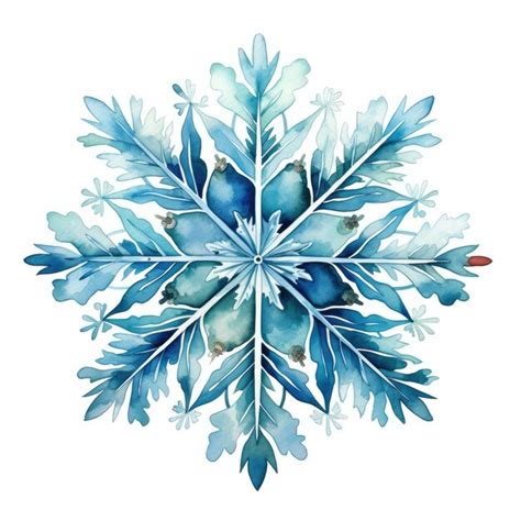 Premium Photo | Illustration of a beautiful snowflake on a white background in watercolor ...