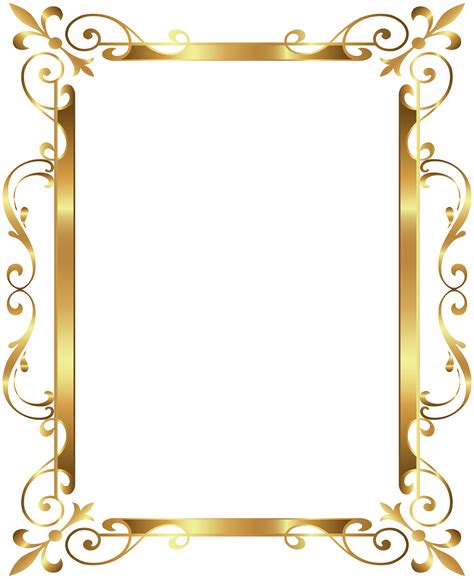 Golden Border Design Png Transparent - Design Talk