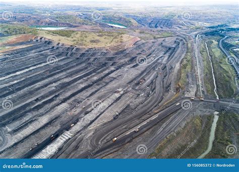 Coal mine, aerial view. stock photo. Image of nature - 156085372