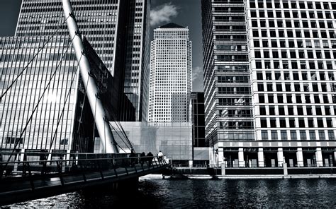 Online crop | greyscale photo of curtain wall buildings, building, London, cityscape HD ...