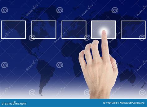 Hand Touch screen stock illustration. Illustration of multimedia - 19646704