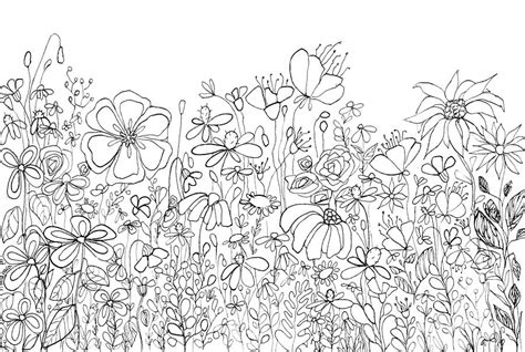 line Art Drawings Flowers Doodles