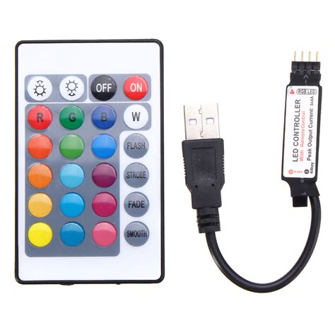 24 Keys USB LED Controller with Remote Control for DC5V 5050 RGB Strip Light – Alexnld.com