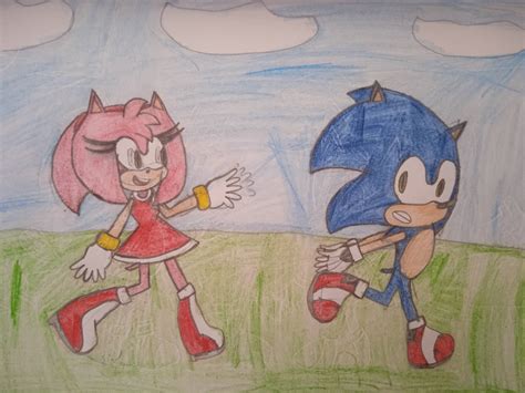 Amy Rose chasing Sonic by Mariana17867 on DeviantArt