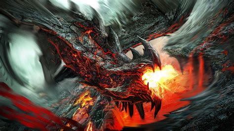 Black Fire Dragon Wallpaper