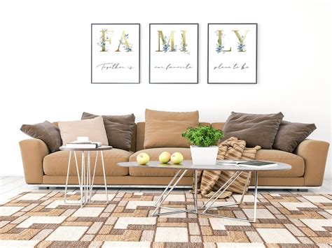 Family Sign Family Wall Art Set of 3 Prints Gallery Home | Etsy