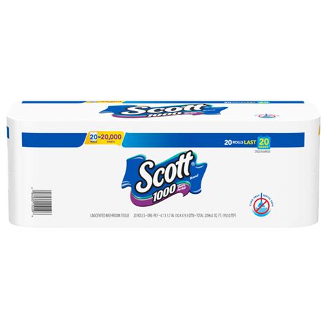 Save on Scott 1000 Sheets Per Roll 1-Ply Toilet Paper Unscented Order ...