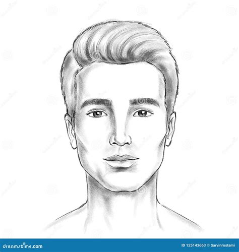 Man Face Sketch Artwork Digital Painting Look Likes Pencil Stock Illustration - Illustration of ...