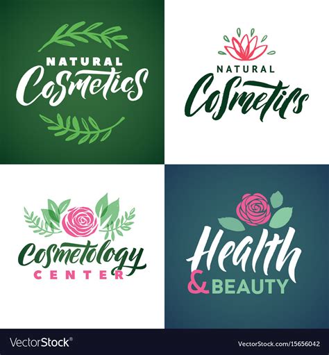 Natural cosmetics logo health beauty Royalty Free Vector