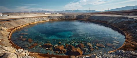 Premium Photo | Detailed view of a uranium mine tailings pond with advanced water treatment ...