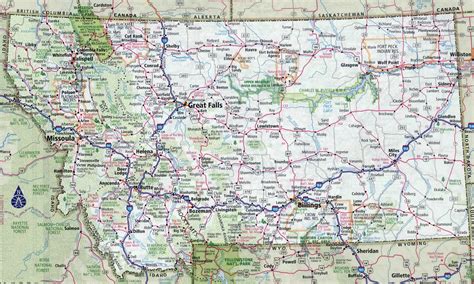 Montana Road Map With Cities - California State Map