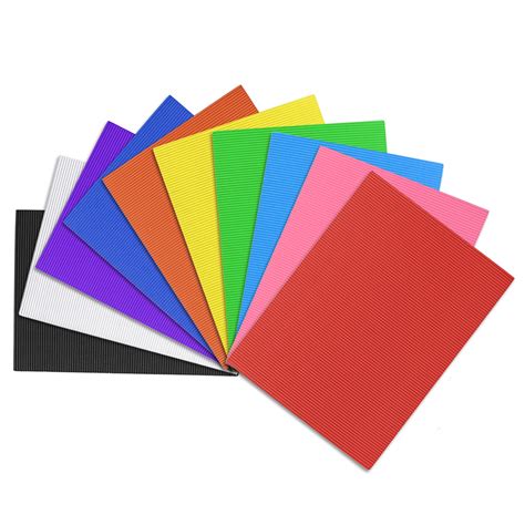 Unique Bargains Corrugated Cardboard Paper Sheets Colorful 7.87" x 11.81" Craft DIY Projects ...