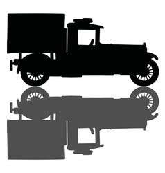 Army truck silhouette Royalty Free Vector Image