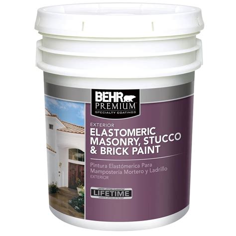 BEHR Premium 5 gal. Elastomeric Masonry, Stucco and Brick Paint-06805 ...