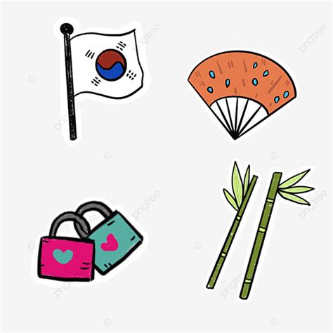 Korean Traditional Clipart Hd PNG, Printable Cute Sticker Of Korean Traditional Icon, Cute ...