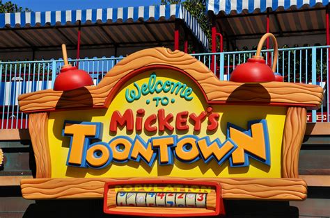 Welcome to Mickey’s Toontown Sign at Disneyland in Anaheim, California - Encircle Photos