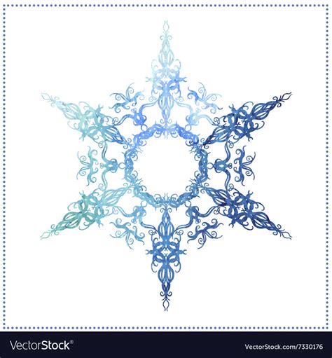 Watercolor snowflake on a white background Vector Image