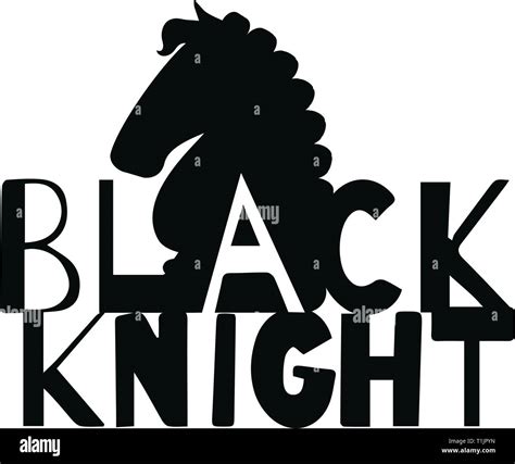 Black knight chess symbol & lettering Stock Vector Image & Art - Alamy