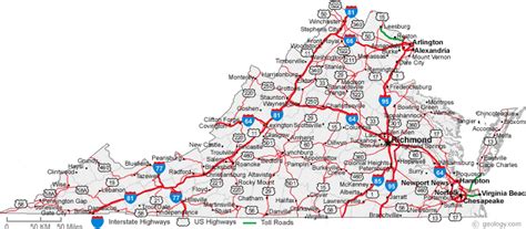 Map of Virginia Cities - Virginia Road Map