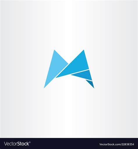 M logo light blue letter icon Royalty Free Vector Image