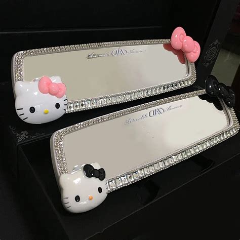 MUNIUREN 1pcs Hello Kitty Car Diamond Interior Rearview Mirror ...