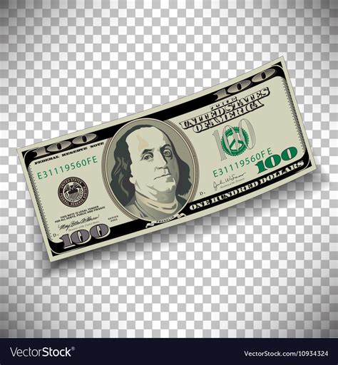 A 100 dollar bill Royalty Free Vector Image - VectorStock