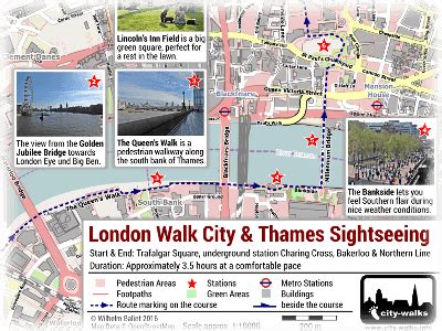 Walking Map Of London - Tourist Map Of English